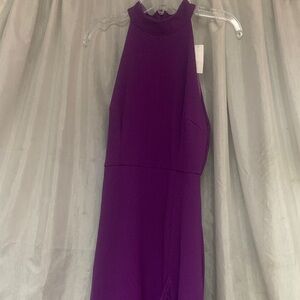 New York & Company Vibrant Purple Backless Dress